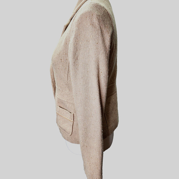 Old Navy Jacket Womans SMALL Khaki Wool Blend Blazer Pockets Lined Office Church - Picture 7 of 13